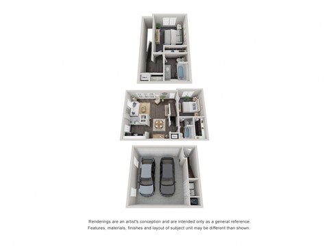Floor plan for 2 beds, 2 baths, 1150 sqft